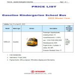 Price List for Kindergarten school bus
