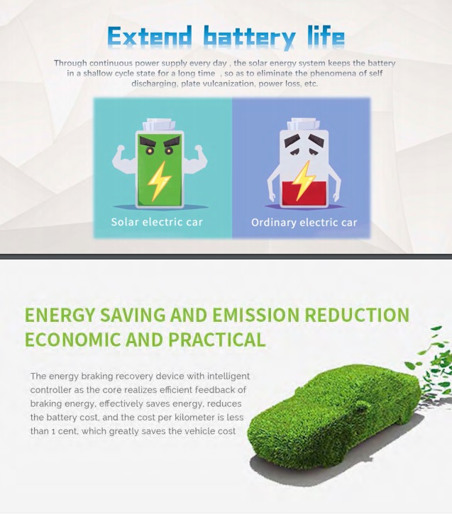 5 Seater Solar Electric Transportation Car -battery